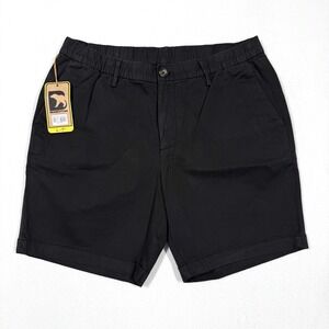 Bear Bottom Shorts Mens Large Black 7" Chino Elastic Waist Comfort Stretch NWT